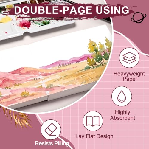 rubens Watercolor Paper Pad, 5.3 x 7.6 in Glitter Hot Pressed Papers - color: 5.31”x7.68”