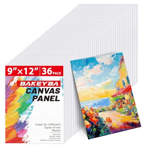 Canvas Boards 36 Pack, 9x12 Inch White Blank Painting Canvas Panels - size: 9"x12" - 36pcs