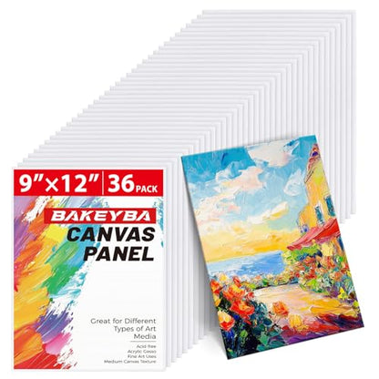 Canvas Boards 36 Pack, 9x12 Inch White Blank Painting Canvas Panels - size: 9"x12" - 36pcs