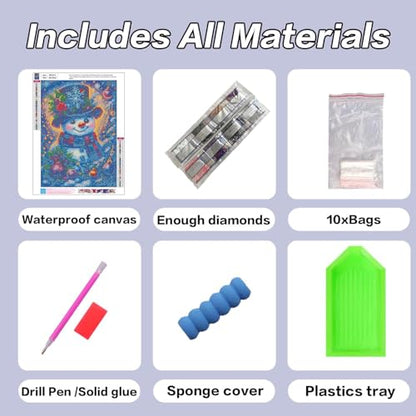 HHMATITS Christmas Diamond Art Kits for Adults 12x16inch - color: Christmas-2