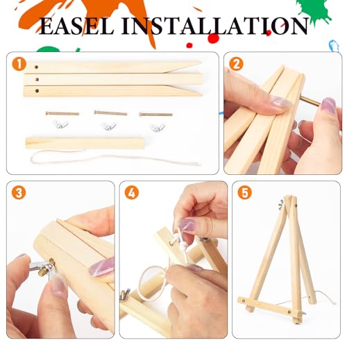 4 Pack Framed Paint by Numbers Kit for Adults Coffee with Wooden Easel - color: FOP4P-08