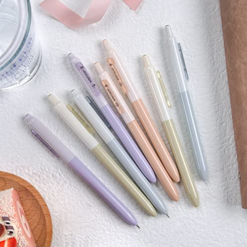 WRITECH Gel Pens Fine Point: 0.5mm Black Silent Click Needle Tip 8ct - color: Black-8ct