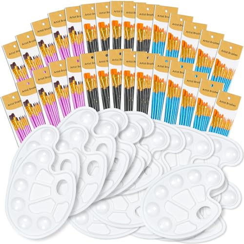 S & E TEACHER'S EDITION 330 Pcs Paint Brush Set | 300 Pcs Paint Brushes, 30 Pcs Palettes, Create Art Painting - size: 330 Pcs Pack