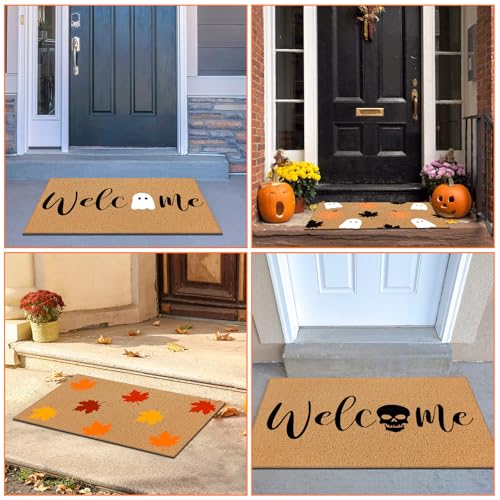 Fullhawl 18 Pcs Stencils for Door Mats, Large Seasonal Painting Stencils | Holiday Templates, Reusable Coir Doormat Stencils, Welcome Mat Stencil, Drawing DIY Project, Window Walls Floor Canvas Decor
