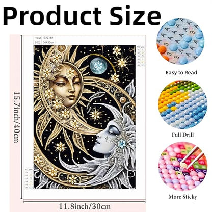 DOTSTART Diamond Art Kits for Adults,Sun and Moon Diamond Paintings Kits - color: EXZ189-1