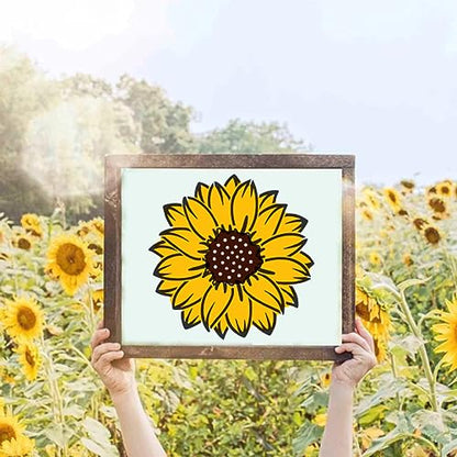 Large Sunflower Stencils Painting on Wood Wall 14.5 X 11 inch Paint for Kids Adult Art Crafts Projects Drawing Reusable Burning Pattern for Canvas Decorating (Sunflower) - style: sunflower