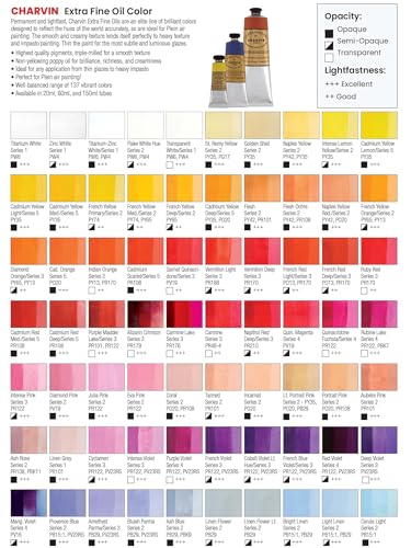 Charvin Extra Fine Professional Oil Paint Set for Artists, Shades of Purple - Bonjour Set of 9, 20 ml Tubes, Finely Milled, Non-Yellowing Artist Oil Paints in French Riviera-Inspired Hues