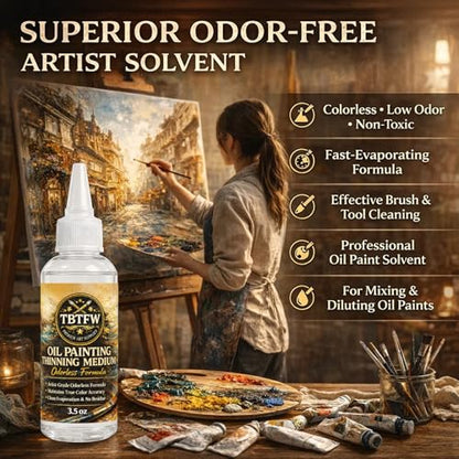 Paint Thinner for Oil Based Paint, Odorless Paint Thinner-3.4oz