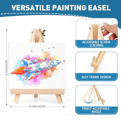 ESRICH 52PCS Acrylic Painting Kits for Adults and Couples | Sip and Paint Kit for Date Night and Crafts, Painting Set with Canvas and Easels, Palettes, Brushes - color: 24