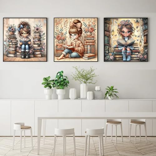 EIBEILI Diamond Art Kits for Adults-3P Reading Book Diamond Painting Kits - color: DP01311