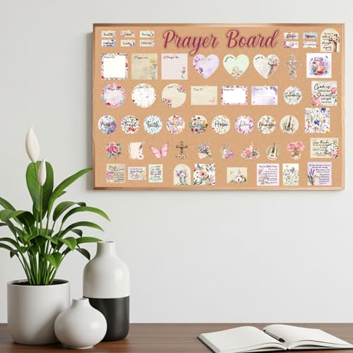 EUOYUFO 114Pcs Floral Prayer Board Kit Christian Gift for Mother's Day Gift Pray for Envelope Set Bible Verse Quotes Prayer Board Supplies DIY Wall Art for Living Room Office(Not Including Board)