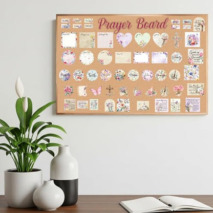 EUOYUFO 114Pcs Floral Prayer Board Kit Christian Gift for Mother's Day Gift Pray for Envelope Set Bible Verse Quotes Prayer Board Supplies DIY Wall Art for Living Room Office(Not Including Board)