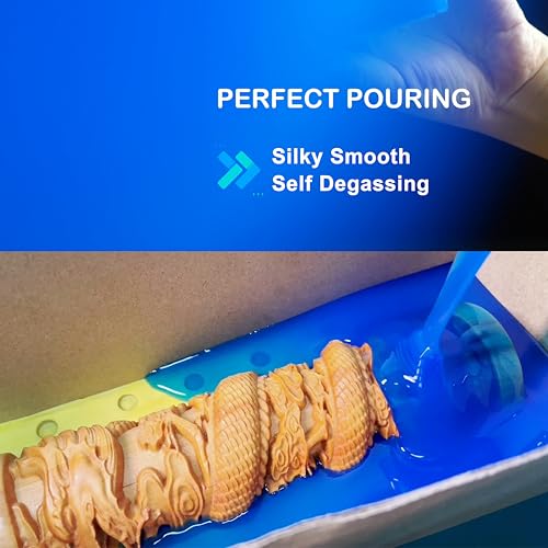 Silicone Mold Making Kit, Liquid Silicone for Molds Making 30A Sapphire Blue, High Strength Silicon Rubber 4.4 lbs, 1:1 by Volume Ideal for Mold Casting of Resin/Jewelry/Candle/Concrete/Plaster | High Strength 1:1 by Volume 3h Quick Cure Self Degassing Si