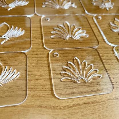Mandala Stencils for Painting, 15 Pack Clear Acrylic Templates with Metal Ring, 3 Sizes 2.17-2.95 Inch, for Dot Art Canvas Wood