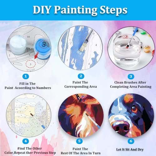 Artunion Framed Paint by Numbers Kit for Adults Beginners & Kids Ages 8-12,Bernese Mountain Dog Paint by Number with Frame,Dog Animal Paint by Numbers Kit on Canvas 10 * 10 Inch Without Easel - color: ZXT-376-F