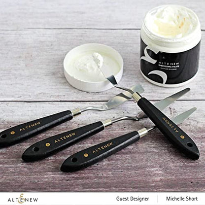 Altenew White Embossing Paste for Cards, Scrapbooking, Journaling, Palette Knife Set of 4 for Crafts and Mixed Media Projects