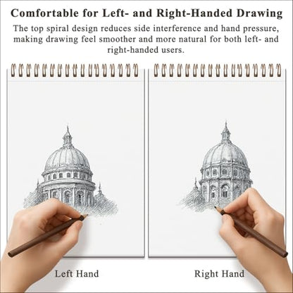 9"X12" Sketch Book Bulk, Top Spiral Bound Sketch Pad, 3 Pack 100 Sheets Each (68lb/100gsm), Acid Free Art Sketchbook Artistic Drawing Painting Writing Paper for Kids Adults Beginners Artists - color: Brown, size: 9" x 12" (Pack of 3)