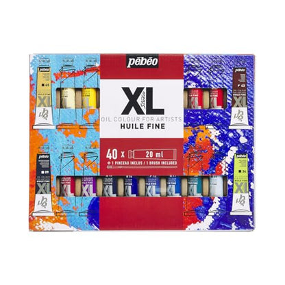 PEBEO Pébéo Fine XL Oil Paint Set, Complementary Colours, 40 x 20 ml + Brush - size: 40 x 20 ml + Brush