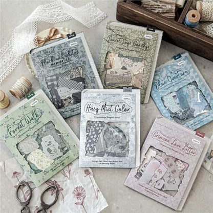 300 PCS Textured & Rice Paper Scrapbook Paper,Retro Aesthetic Mixed Decorative Paper Kit for DIY Crafts Art Photo Album Collage Planner Junk Journal Bullet Journal Card Making Notebook