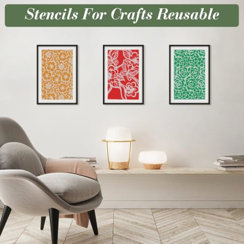 Geometric Texture Stencils for Crafts Reusable 12Pcs Stencils(8.2X5 Inch) - color: Texture 28