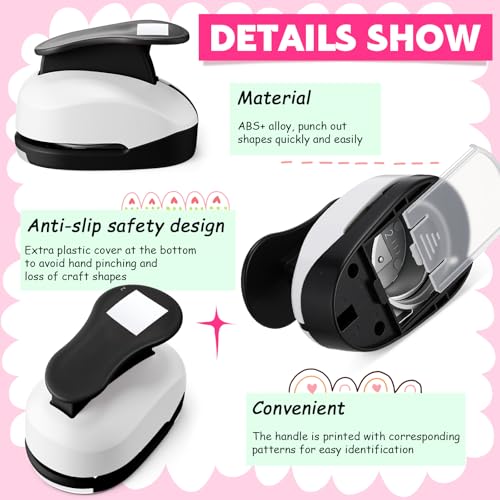 CHENGU 3 Pack Square Hole Punch 2"/1"/0.6", Black | Paper Craft Cutters for Card Making, Shape Punches for Scrapbooking, Includes 10 Sheets Stickers, Photo Album DIY Projects - color: Black, style: Square