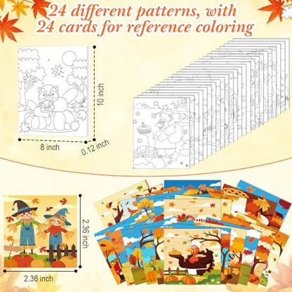 Sherr 24 Pcs Pre Drawn Canvas for Adult, Autumn, 8 x 10 Inch - size: 8 x 10 Inch, style: Autumn