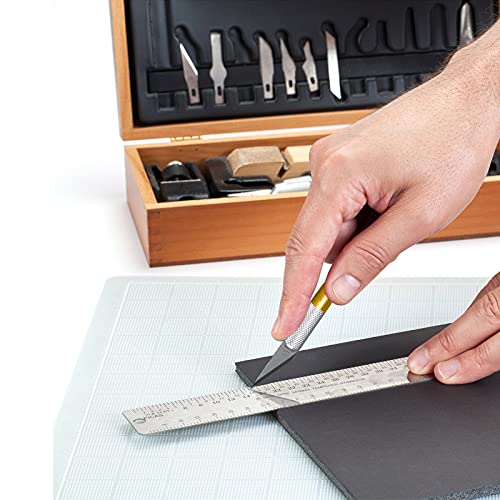 Mudder 15 Pack Exacto Knife Set, Craft Knives Hobby Knife, Gold - color: Gold