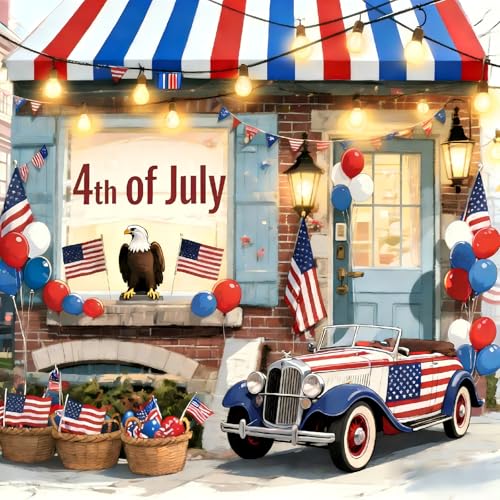 askkqtx Independence Day Diamond Art Kits for Adults 14x14 Inch | 4th of July Patriotic Shop Diamond Painting Kits for Beginners, DIY 5D Round Full Drill Crystal Dots Gem Art Craft Home Decor - color: Independence-G9490