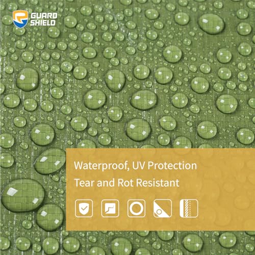 GUARD SHIELD Heavy Duty Tarp 30x40 Feet Green Multi Purpose Thick Waterproof Poly Tarp Cover 10mil - color: Green, size: 30x40