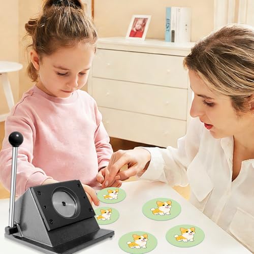 1"/25mm Button Paper Cutter, 1.38”/35mm Diameter Circle Cutter Circle Punch, 1.38”Graphics Punch Cutter, 35mm Die Cut Machine for Making 1"/25mm Mode Buttons Machine(1.38”Cutting Diameter)