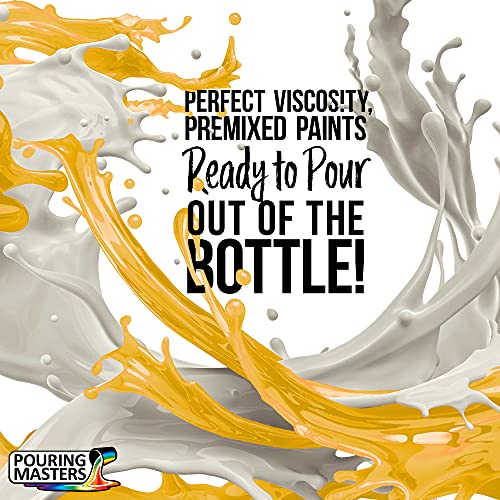 Pouring Masters Sunflower Iridescent Special Effectsr Acrylic Pouring Paint - Premium 32-Ounce Pre-Mixed Fluid Acrylic Paint - Fluid Art Supplies for Canvas, Wood, Paper, Tile & Rocks - color: Sunflower, size: 32 Fl Oz (Pack of 1)