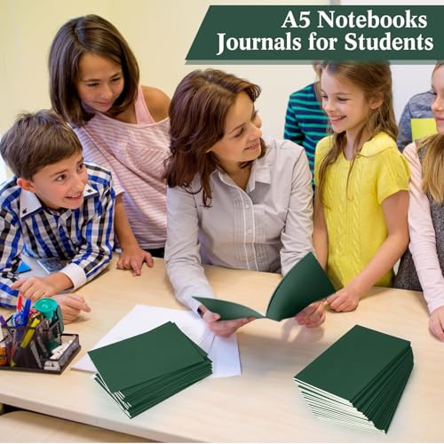 Mimorou 100 Pcs A5 Journals Notebooks Bulk,Green,Unlined - color: Green, style: Unlined
