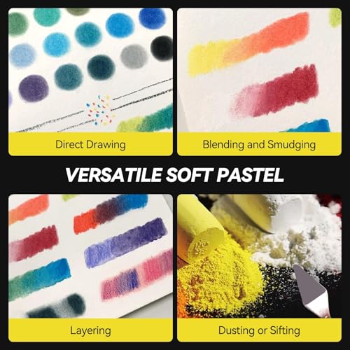 LIGHTWISH Soft Pastels Set for Artists, Beginners & Adults | Vibrant Drawing Pastel Sticks for Art Sketching & Shading