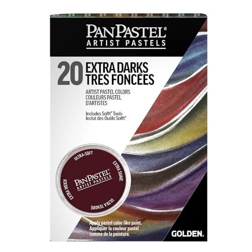PanPastel Artist Pastels by GOLDEN, Extra Dark Shades Set, 20 Color, Professional Artist Pastels, Unique Pan Format (cake-like)
