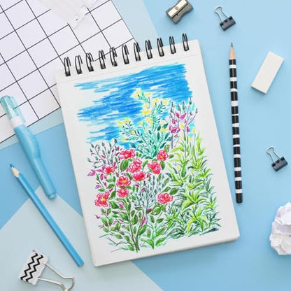 5.8x8.3in Sketch Book, 60Sheets Spiral Bound Notebooks, Bright White 92lbs/150gsm Acid-Free Drawing Paper for Painting,Sketching, Professional Sketch Pad for Artists, Beginners. BW-Wine Red - color: Bright White-Wine Red