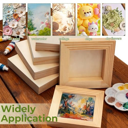 FSWCCK 15 Pack 4 x 4 inch Wood Panel Boards, Unfinished Wood Canvas Panels for Crafts, Painting Canvas, DIY Art Projects, Pouring, Arts Use with Oils, Acrylics - size: 4"X 4" 15 Pack