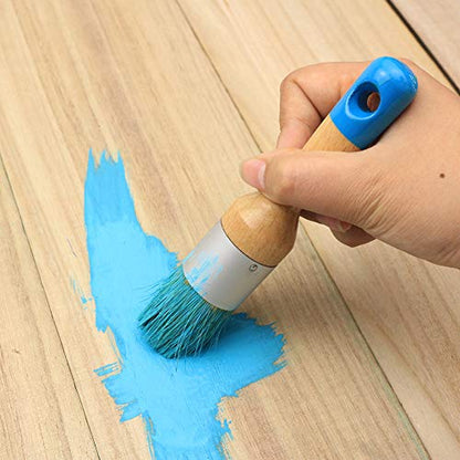MAXMAN Chalk Paint Brush Set, Small Wax & Stencil Brushes, Professional Natural Bristle Brushes for All Furniture Paints, No Shedding - size: 2PCS-Small