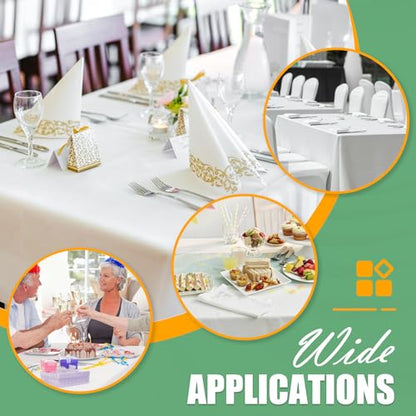 RowinsyDD 54 in X 100 FT White Plastic Table Cover Roll with Slide Cutter - color: White, size: 3600" x 54" (Rectangular)