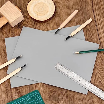 Yeaqee 8 Pcs 9 x 12 Inch Linoleum Blocks for Printmaking, Gray - color: Gray, size: 9 x 12 Inch