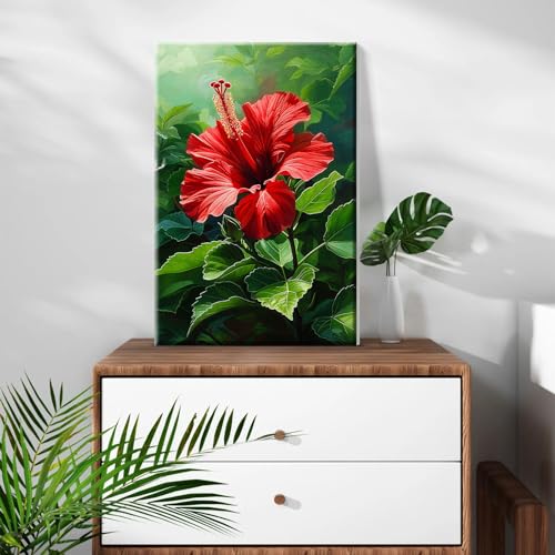 ATDMS Paint by Numbers kit for Adults with Frame Flowers Paint by Numbers with Easel DIY Adult Paint by Number Kits on Canvas Oil Painting Kits for Gift Home Wall Decor 8x12 Inch - color: Flower 35