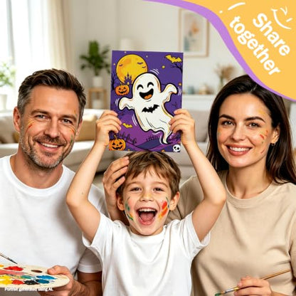 Niteform Pre Drawn Canvas to Paint, Pre Printed Canvas Boards, Pre Stretched Outline Painting Kits for Beginners, Adults, Party Favors & Spring Craft Activities (5 * 7-Halloween) - style: 5*7-Halloween