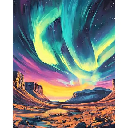 Paint by Numbers Kit for Adults, Aurora DIY Painting Kit, 16x20 Inch - color: CYOP1P12