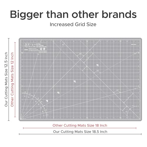 Elan Cutting Mat A3 Gray, Self Healing Cutting Mat 12x18 Inch, 5-Ply Craft Board Gray, Hobby Board for Crafts 12x18 Inch - style: 18 x 12"