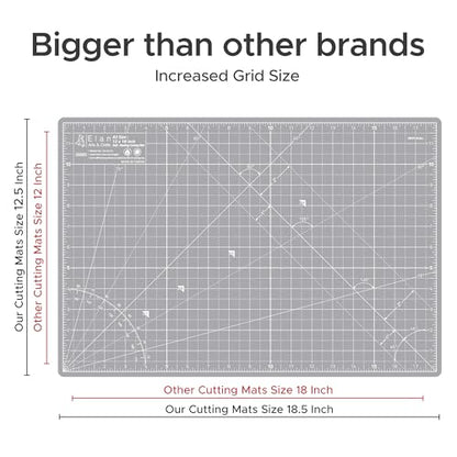 Elan Cutting Mat A3 Gray, Self Healing Cutting Mat 12x18 Inch, 5-Ply Craft Board Gray, Hobby Board for Crafts 12x18 Inch - style: 18 x 12"