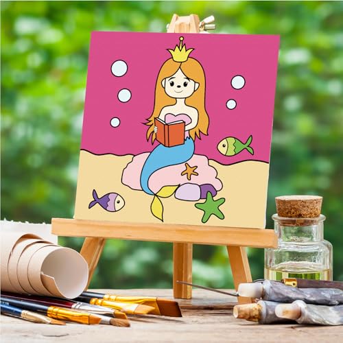 Anseal 12 Packs Pre Drawn Canvas to Paint, 4" X 4" Animal Pre-Printed Canvas Paint Party, Stretched Outline Painting Boards for Beginners, Party Favor - style: Animal2