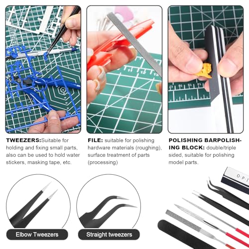 Fippy 29PCS Gundam Model Tools Kit, Model Basic Tools Kit, Hobby Building Tools Kit for Gundam Basic Models Assembling, Building and Repairing - style: Set B