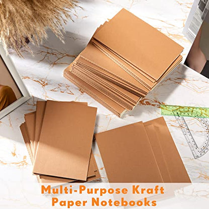 Mimorou 100 Pcs A5 Journals Notebooks Bulk,Brown,Unlined - color: Brown, style: Unlined