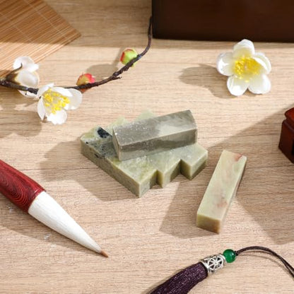 Uonlytech 5Pcs Stone Seal Carving Blanks, Engraved Seal Material for Stamp Making, Stone Carving Kit for Crafts and Decorative Art