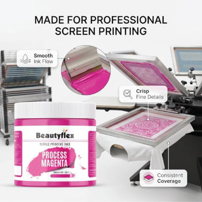 Process Magenta Screen Printing Ink 16 oz Pint, Plastisol Ink - color: Process Magenta, size: 16 fl oz
