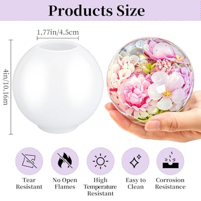 4 Inch Resin Sphere Mold, Seamless Large Round Ball Silicone Mold - color: Sphere Resin Molds